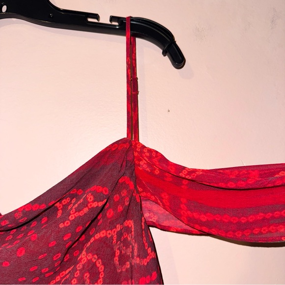 Free People Double Take Mini Dress Asymmetrical Red Sz XL - Picture 7 of 12